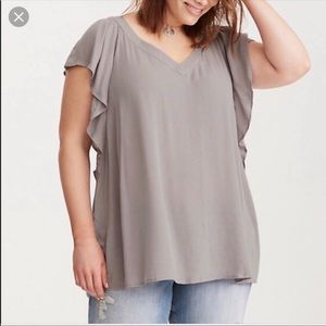 Torrid grey flowy blouse